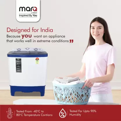 MarQ by Flipkart 7 kg 5 Star rating Semi Automatic Top Load Washing Machine Blue, White  (MQSA70H5M)(OPEN BOX) MarQ by Flipkart 7 kg 5 Star rating Semi Automatic Top Load Washing Machine Blue, White  (MQSA70H5M)(OPEN BOX)